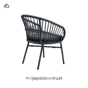 Chaises de jardin d'extérieur modernes en aluminium, rotin, corde tressée, imperméables, durables, écologiques - Dion - Product Image 4