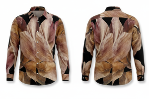 Camisa de Vestir de Manga Larga con Estampado Floral Personalizado, Elegante y Moderna, con Patrón, Cómoda, a la Moda, Ropa de Playa, Camisas Personalizadas - Product Image 2