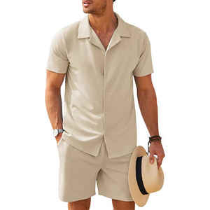 Ensembles Courts pour Hommes Vêtements Décontractés Été Homme Ensemble 2 Pièces Tenues de Sport pour Hommes Chemises et Shorts Ensembles Masculins Gym - Product Image 2