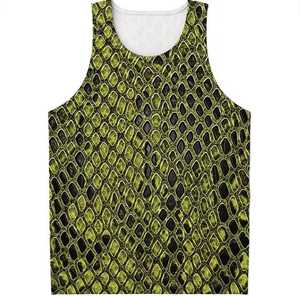 Men's <b>Snake</b> Print <b>Tank</b> Top O-Neck Casual Sleeveless Shirt Sublimation Printed Polyester - Product Image 6