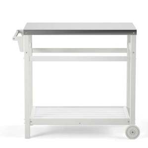 Chariot d'hôtel en métal durable de qualité supérieure avec 3 étagères et 4 roulettes pivotantes, mobilier commercial multifonctionnel - Product Image 6