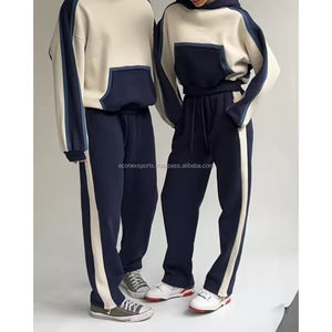 Venta al por mayor de encargo de alta calidad de peso pesado de algodón de los hombres de Streetwear de gran tamaño de lujo Sudadera con capucha de bloque de color de contraste Sudadera con capucha - Product Image 4