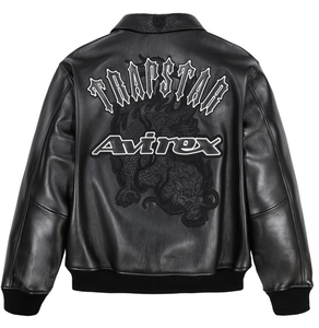 Best Custom Brand High Quality <b>Men's</b> Avirex Winter Leather <b>Jacket</b> Eco-Friendly Windproof High Street Front Logo Zipper Closure - Product Image 2