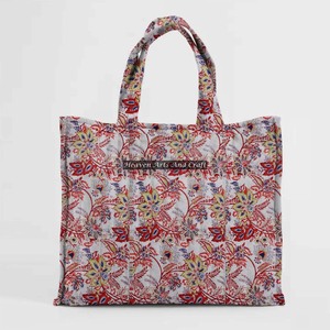 Mode polyvalent grande capacité épaule matelassé carré sac matelassé bloqué à la main coton matelassé carré sac fourre-tout matelassé - Product Image 1