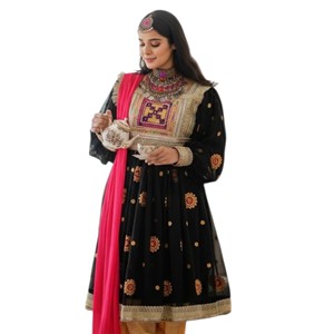 OEM & ODM Service Custom Made Afghani <b>Dress</b> For Women Hand Made 3 Piece Afghan Kuchi Frock With Shawl & Pants Casual <b>Dresses</b> - Product Image 1