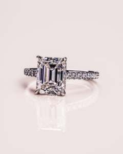14k Solid Gold Emerald Cut Lab Grown Diamond Pave Setting Engagement Ring 2026 <b>Top</b> Selling Igi Certified Luxury Ring Gold Design - Product Image 3