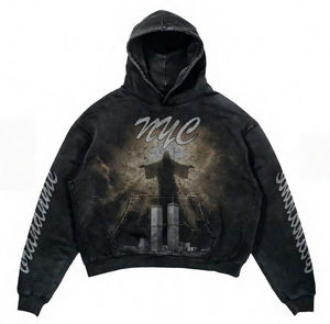 Sudaderas con Capucha Unisex Personalizadas con Estampado Puff, 400 GSM, Tejido de Felpa 100% Algodón, Estilo Oversize, Ropa Urbana de Moda para Otoño - Product Image 2