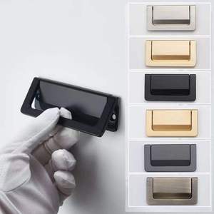 Modern <strong>Black</strong> Recessed Pull Handle for Cabinet <strong>Door</strong> Drawer Furniture Hardware - Product Image 5