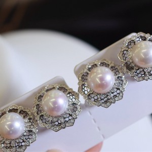 Boîte cadeau en or blanc 18 carats, perle naturelle vert paon, 9-8 mm, ronde, miroir brillant, huile, boucles d'oreilles complètes - Product Image 3