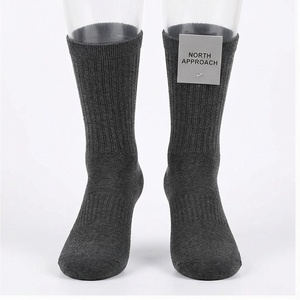 North Approach Crew <b>Socks</b> Solid Color <b>Breathable</b> Cotton Adult Autumn Casual <b>Socks</b> - Product Image 1