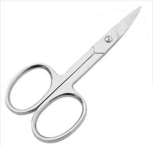 Tijeras de Acero Inoxidable para Cejas y Vello Nasal, Puntas Redondas y Rectas, para el Cuidado Facial y de la Barba, Gran Venta - Product Image 3