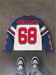 Jersey <b>Shirts</b> for Men <b>Y2k</b> Number Letter Graphic Tees Long Sleeve T <b>Shirt</b> Streetwear Fall Clothes - Product Image 2