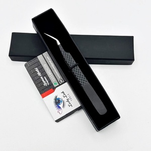 Pince à épiler pour cils en acier inoxydable noir mat, haute précision, antistatique, à pointe fine, pince à épiler pour cils professionnelle - Product Image 3