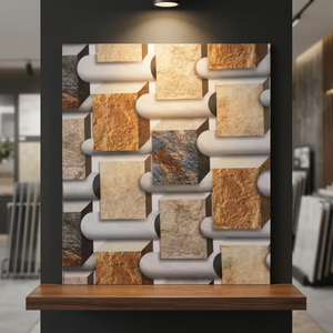 Carrelage mural en céramique de style chinois 300x600mm (30x60cm) – Nouveau design extérieur pour habillage de façade – Carrelage mural extérieur en porcelaine - Product Image 4