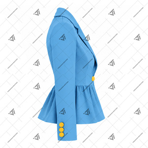 Custom Greek Solid Southern University And A&M College Clothing Embroidered 100% Cotton Semi Formal Peplum <b>Blazer</b> Coat - Product Image 2