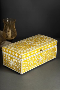 Premium Quality Mother of Pearl Inlay Jewelry Box with Artistic Patterns Handmade Wedding Special Gift Box - Product Image 5