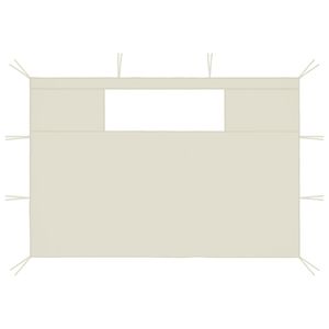 Paredes laterales para gazebo de 2 piezas color crema con ventanas, accesorios premium para carpas - Product Image 2