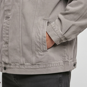 Chaqueta Vaquera Informal Estilo Urbano para Hombre, Cuello Camisero, Chaqueta de Mezclilla con Bolsillo en el Pecho, Tallas Grandes - Product Image 4
