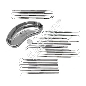 Micro escalador dental de Hoz, mango de silicona, removedor de cálculo periodontal, juego ergonómico de 10 instrumentos dentales de acero inoxidable - Product Image 2
