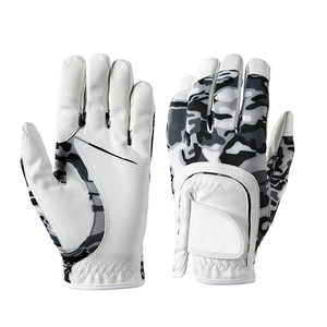 Guante de Golf de Camuflaje Blanco con Logotipo Personalizado 2026, Cuero Genuino Unisex, Antideslizante, Transpirable, Cierre de Gancho y Bucle, Impresión en Relieve TA-49 OEM - Product Image 1