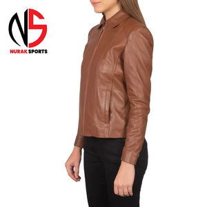 Chaqueta de Cuero Genuino para Mujer, Impermeable, de Primera Calidad, Diseño y Color Totalmente Personalizables, Chaquetas para Mujer en Nurak - Product Image 2