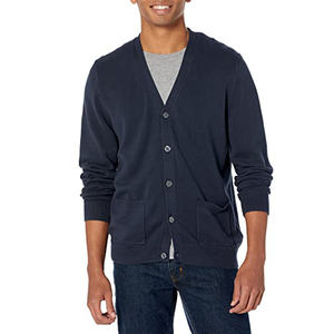 Cárdigan Casual para Hombre con Cuello en V, Cachemira Pura Cepillada, Tejido Liso con Diseño de Bolsillo con Botón y Parche, Estilo Ajustado - Product Image 5