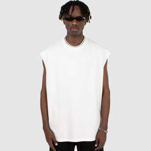 Débardeur décontracté pour homme à séchage rapide, en maille polyester-coton, sans manches, avec logo personnalisé, coupe ample pour le sport - Product Image 3