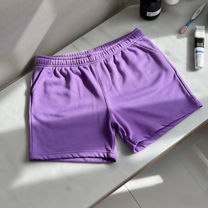 กางเกงขาสั้นผ้าฟลีซสำหรับผู้ชายกางเกงขาสั้นผ้าคอตตอนระบายอากาศได้ดีสีพื้น - Product Image 2