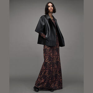 Veste en cuir véritable pour femme, imprimé peau de vache de luxe, broderie, hiver, sur mesure, veste de motard en cuir véritable pour femme - Product Image 3