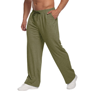 Men's <b>Trousers</b> 100% Cotton Simple <b>Drawstring</b> with Solid Pattern Style and Custom Front Logo with Multi-Color Options Men's Pants - Product Image 1