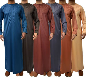 Jubba Thobe pour homme, bleu marine saoudien, couleur unie, bloc de couleur, Daffah Wear Al Harmain, décontracté islamique, bouton Daffah, long, traditionnel, musulman - Product Image 6