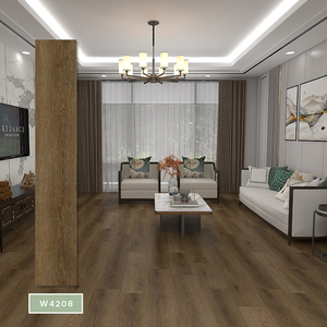 Vente directe d'usine, revêtement de sol en vinyle SPC de luxe de couleur marron à l'aspect bois pour la décoration intérieure d'hôtel, 1220*182 mm à bas prix - Product Image 4