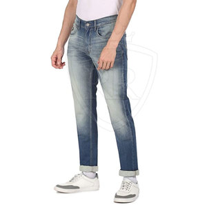 Classic Fit Straight Mid Waist Lightweight Breathable 100% Cotton <b>Jeans</b> Pant <b>for</b> <b>Men</b> Casual Fashion Outdoor Activities - Product Image 2
