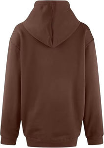 Sweat-shirt à capuche oversize décontracté pour femme en velours doux à manches longues, coupe décontractée, confortable, style streetwear, avec logo frontal pour usage quotidien - Product Image 3