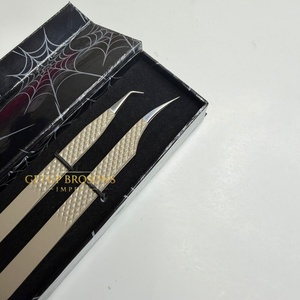 Boîtes personnalisées de haute qualité à double/simple fente avec pince à épiler en acier inoxydable à pointe isolée et prise diamantée pour cils - Product Image 3