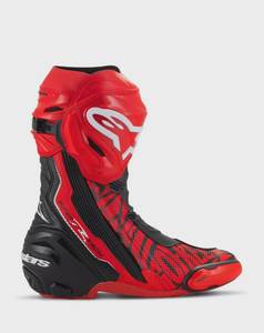 Bottes de moto Super R-Tech pour homme, à la cheville, rouge et noir, synthétiques, fermeture éclair, respirantes, toutes saisons - Product Image 5