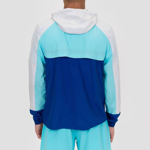 Men's Hooded Color Blocking Racer Jacket Regular Fit Sporty Style Zipper Closure Summer Wear Polyester Material - Product Image 4