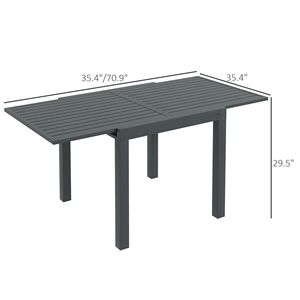 Tavolo da Pranzo Estensibile in Alluminio per Esterni, Grigio, Dimensioni Adattabili per 4-6 Persone - Product Image 3