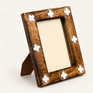 Creative Wood Photo <b>Frame</b> with Bone Inlay <b>Vintage</b> Style Tabletop <b>Picture</b> <b>Frame</b> Wholesale Luxury Eco-Friendly Home Decor - Product Image 1