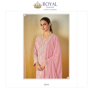 Vente flash sur la collection de costumes pakistanais de créateurs pour les fêtes et les festivals, en georgette avec broderies, à prix réduit - Product Image 5