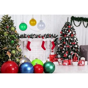 Palla gonfiabile natalizia riutilizzabile da 18 pollici, colore argento, per decorazioni interne/esterne, facile da riporre nel giardino. - Product Image 2