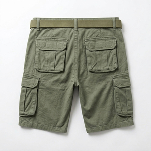 Pantalones Cargo de Cintura Media para Hombre, Pantalones Cortos de Mezclilla de Algodón Twill con Bolsillos Laterales - Product Image 2