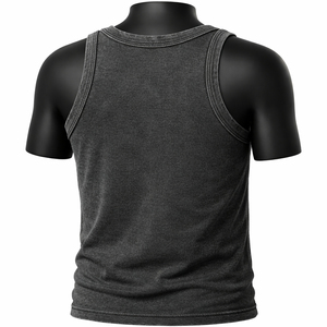 Custom logo 180g Gym Plus Size Cotton Solid Eco-Friendly Breathable O-Neck Sleeveless Casual <b>Tank</b> <b>Tops</b> <b>Men</b> Athletic Fitness - Product Image 3