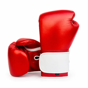 Guantes de Boxeo Profesionales PU de 12 oz, Rojos y Blancos, con Protección UV, Absorción de Humedad, con Cordones, para Entrenamiento - Product Image 5