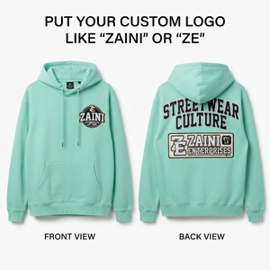 Sudadera con Capucha para Mujer, 320 GSM, Felpa de Algodón y Poliéster Premium, Verde Menta, Personalizada con Bordado y Parche de Chenilla con Logotipo - Product Image 1