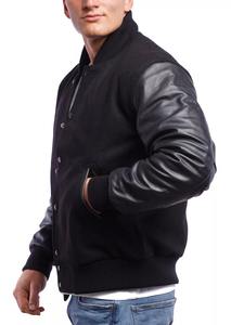 Embroidered Letterman Wool Sleeves <b>Leather</b> Wool Varsity <b>Jacket</b> for <b>Men</b> High Quality <b>Men</b> Custom Varsity Wool Baseball <b>Jacket</b> - Product Image 2