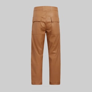 Pantalon en cuir pour homme avec logo entièrement personnalisé, toile vintage, imperméable, respirant, décontracté, couleur unie - Product Image 4