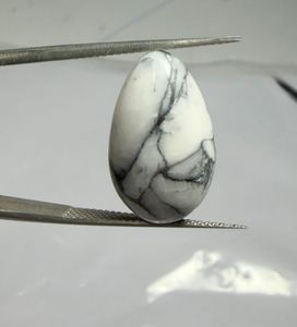 Cabochon de Jaspe Pinolithe Naturel, Pierre Précieuse en Cristal pour Création de Bijoux, Fourniture de Pierres de Guérison, Blanc et Noir - Product Image 3