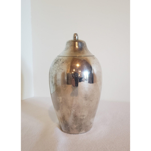 Matte Silver <b>Metal</b> Ginger Jar With Lid Classic Pedestal Design Aluminum Decorative Storage Jar Set For Bedrooms Wedding Gift Pot - Product Image 1