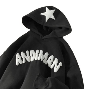 Hip Pop personnalisé 3D Puff Printing Sweats à capuche personnalisés Surdimensionné Puff Print Pull en coton épais Sweats à capuche pour hommes - Product Image 4